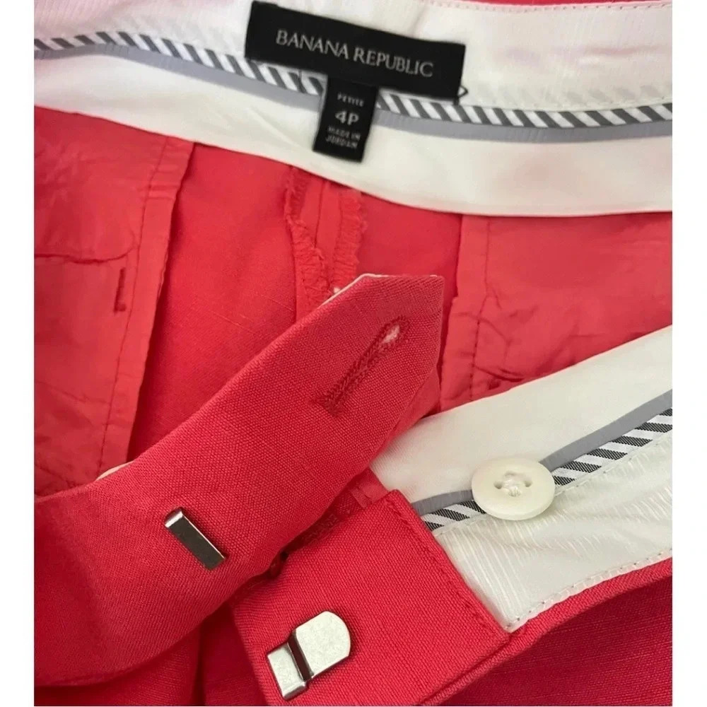 Banana Republic Petite Vibrant Pink Cropped Pants, Size 4P - Picture 3 of 6